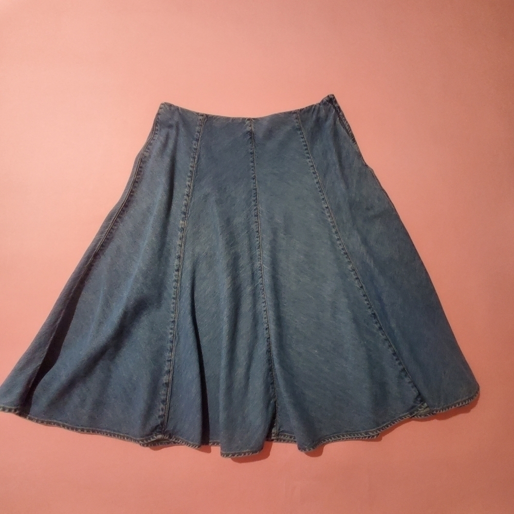Vintage 1990s 90s Jeans Skirt Jones New York - Picture 1 of 5